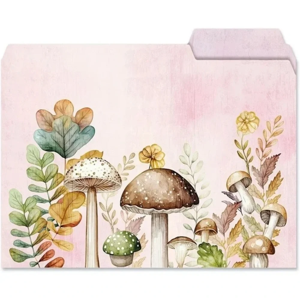 Floral and Mushroom File Folders, NWT